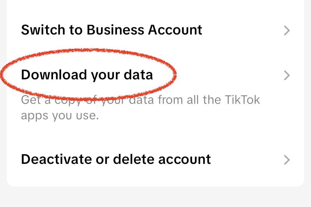 اختر "تنزيل بياناتك"