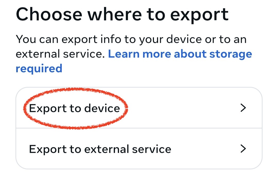 Export-Ort auswählen